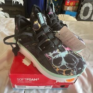 Puma Kids' Black and Colorful Sneakers